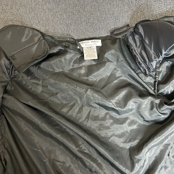 Adrianna Papell Evening Black‎ Silk Beaded Jacket M Sequins Formal Event Holiday - Picture 9 of 16